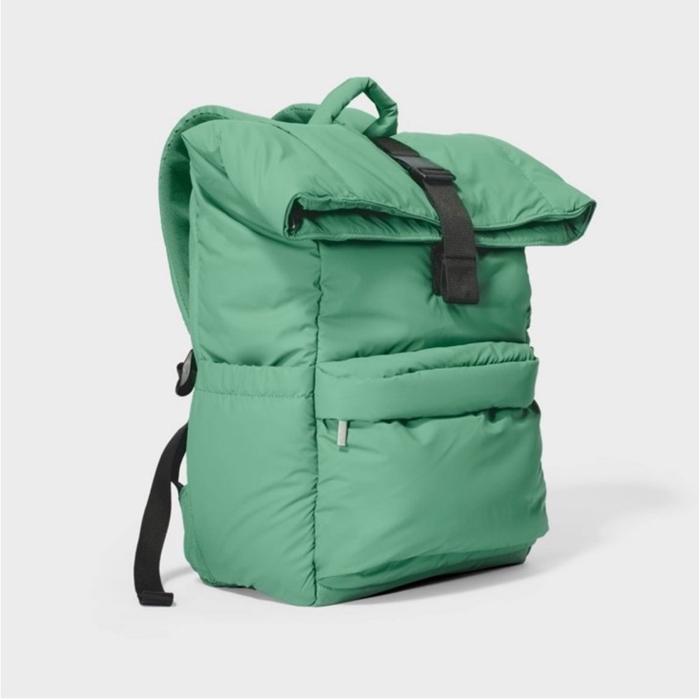 Puffer 16" Backpack Green - Open
Story